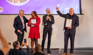 PSA Emerging Speaker of the year award winner with two other finalists